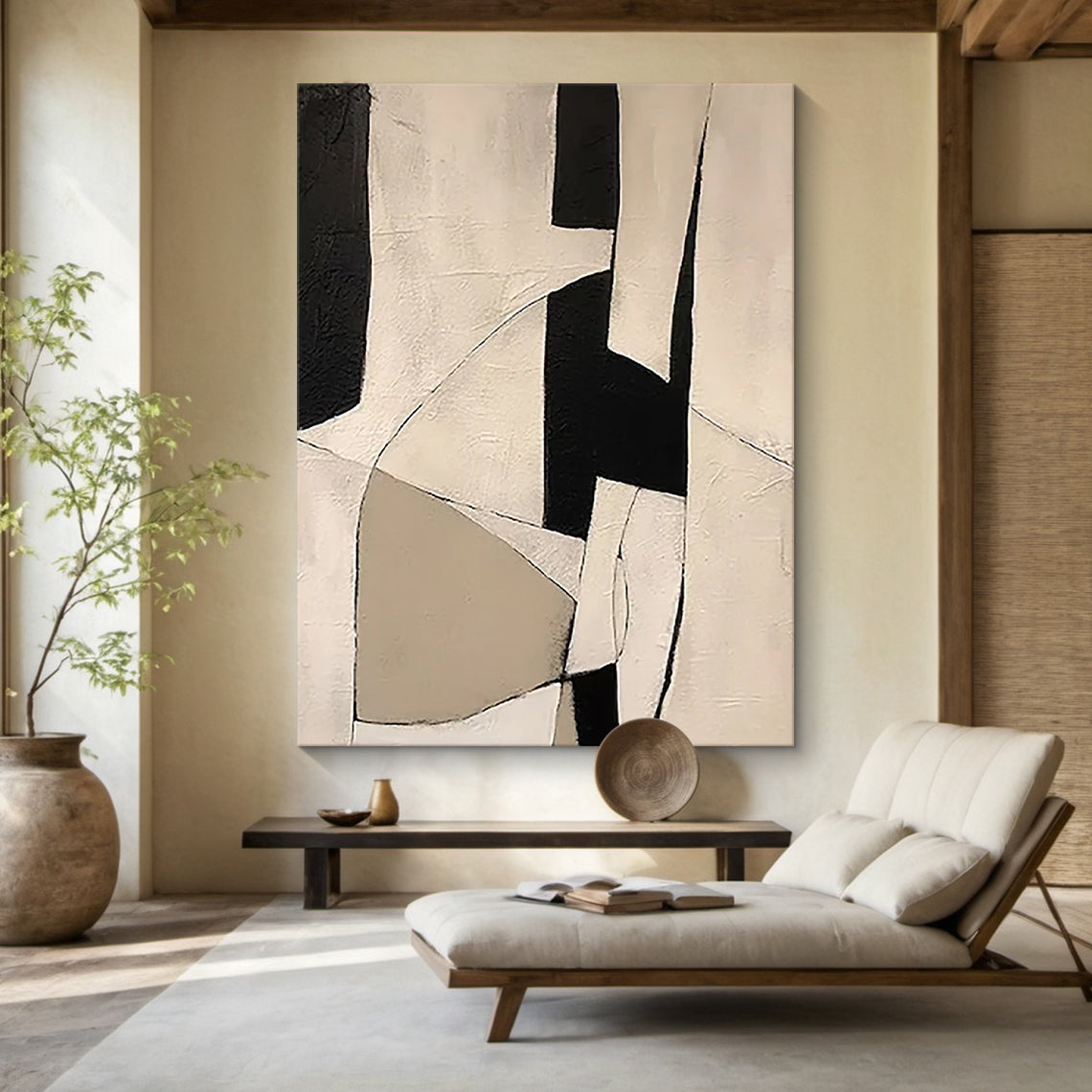 Abstract Black & White Streak 1:2 #GA002