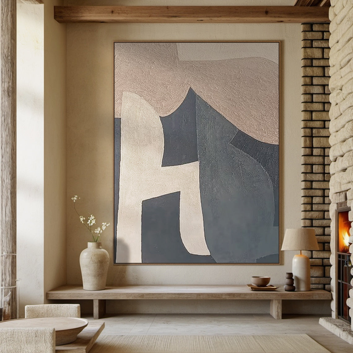 Geometric Abstract Textured Mural 1:2 #GA001