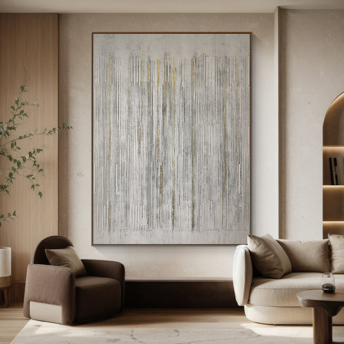 Gray Textured Rain 3:4 #G001