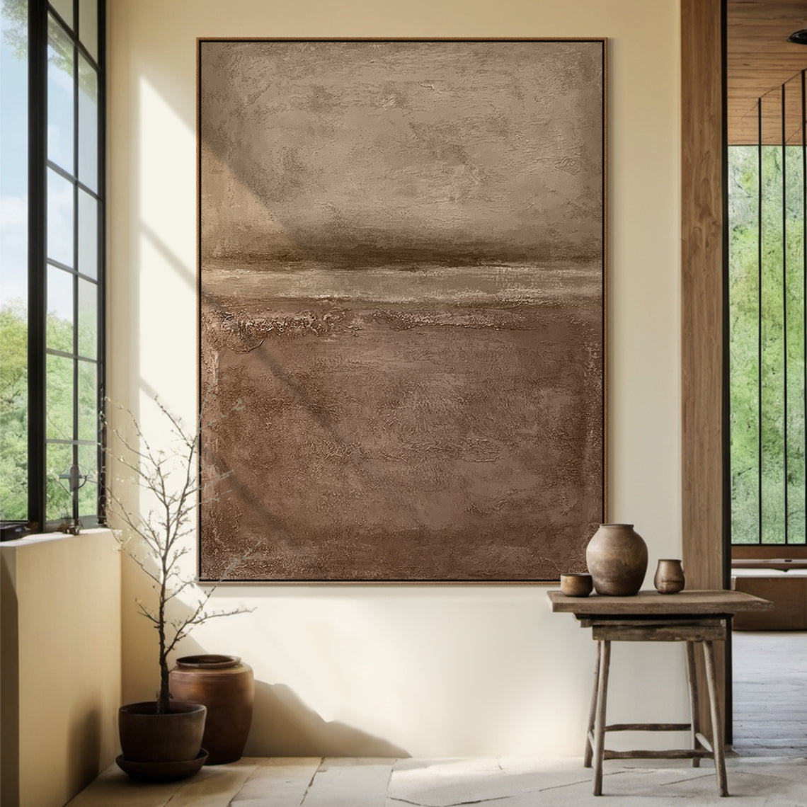 Abstract Textured Brown Landscape 3:4 #BT001