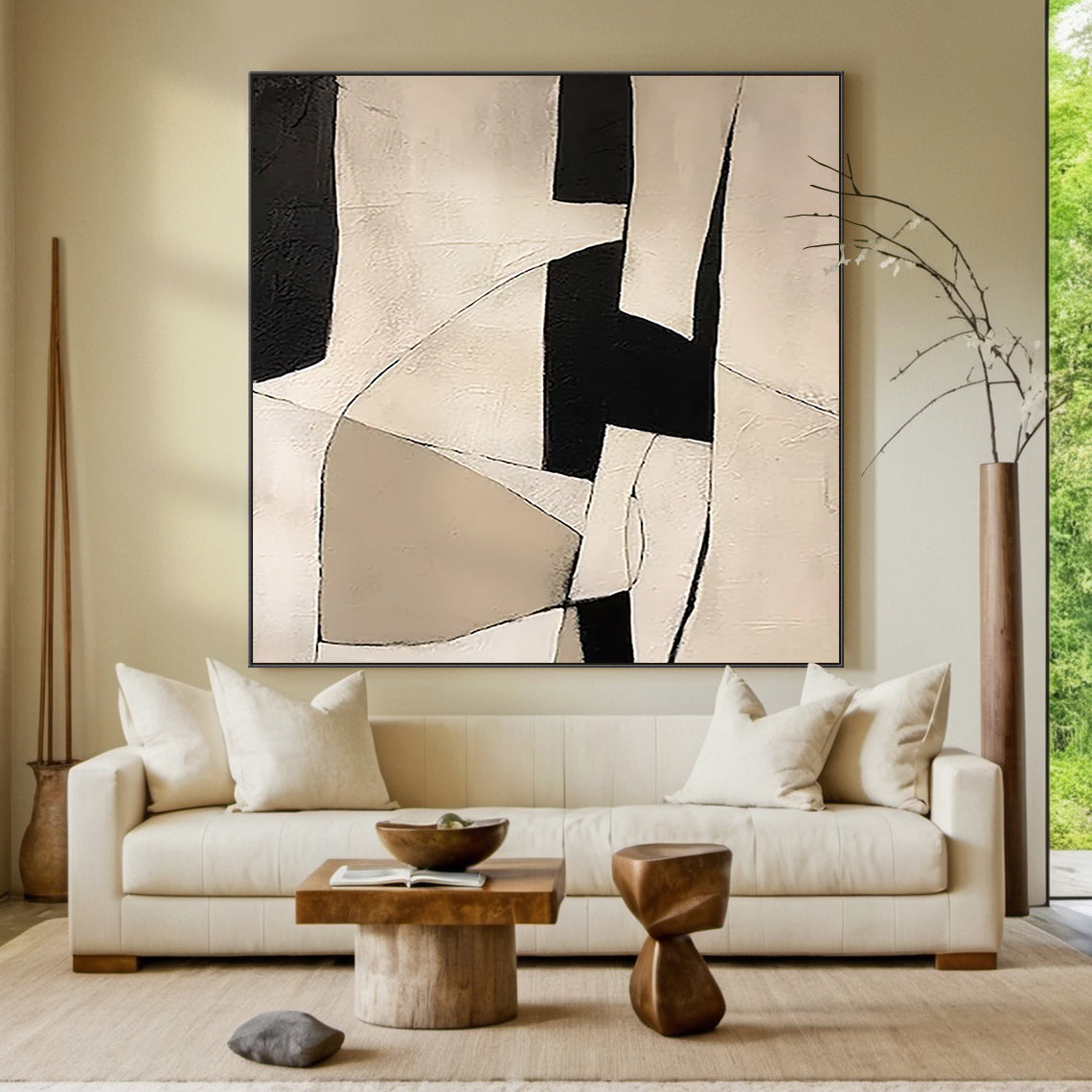 Abstract Black & White Streak 1:2 #GA002