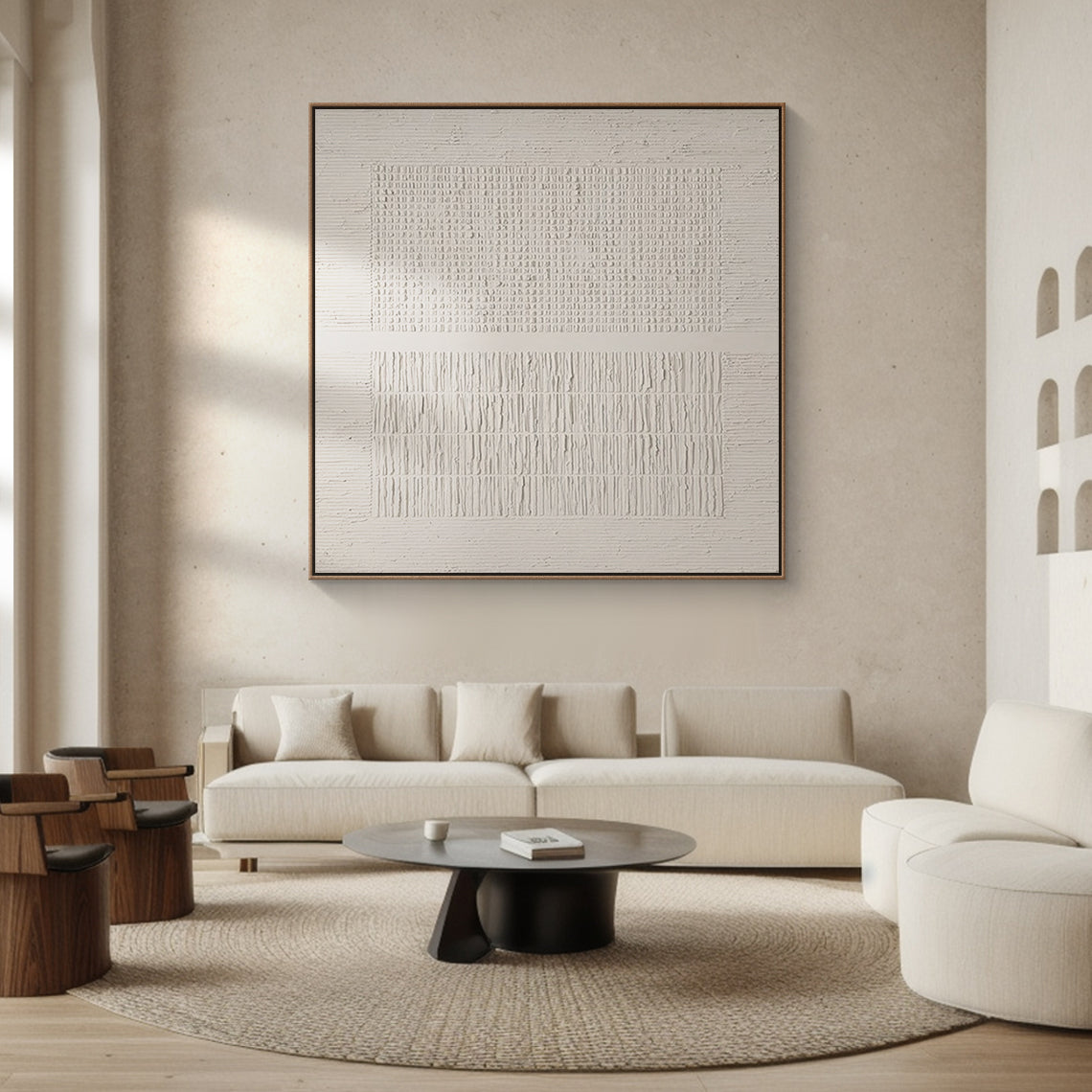 White Textured Tiles Mural 3:2 #WM001