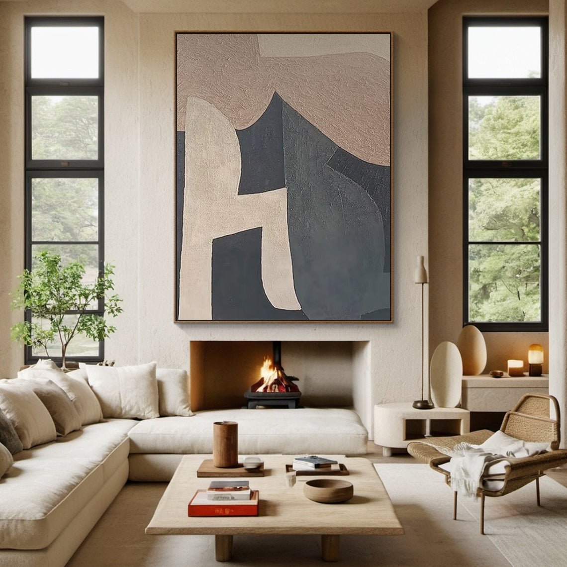 Geometric Abstract Textured Mural #GA001 3:4