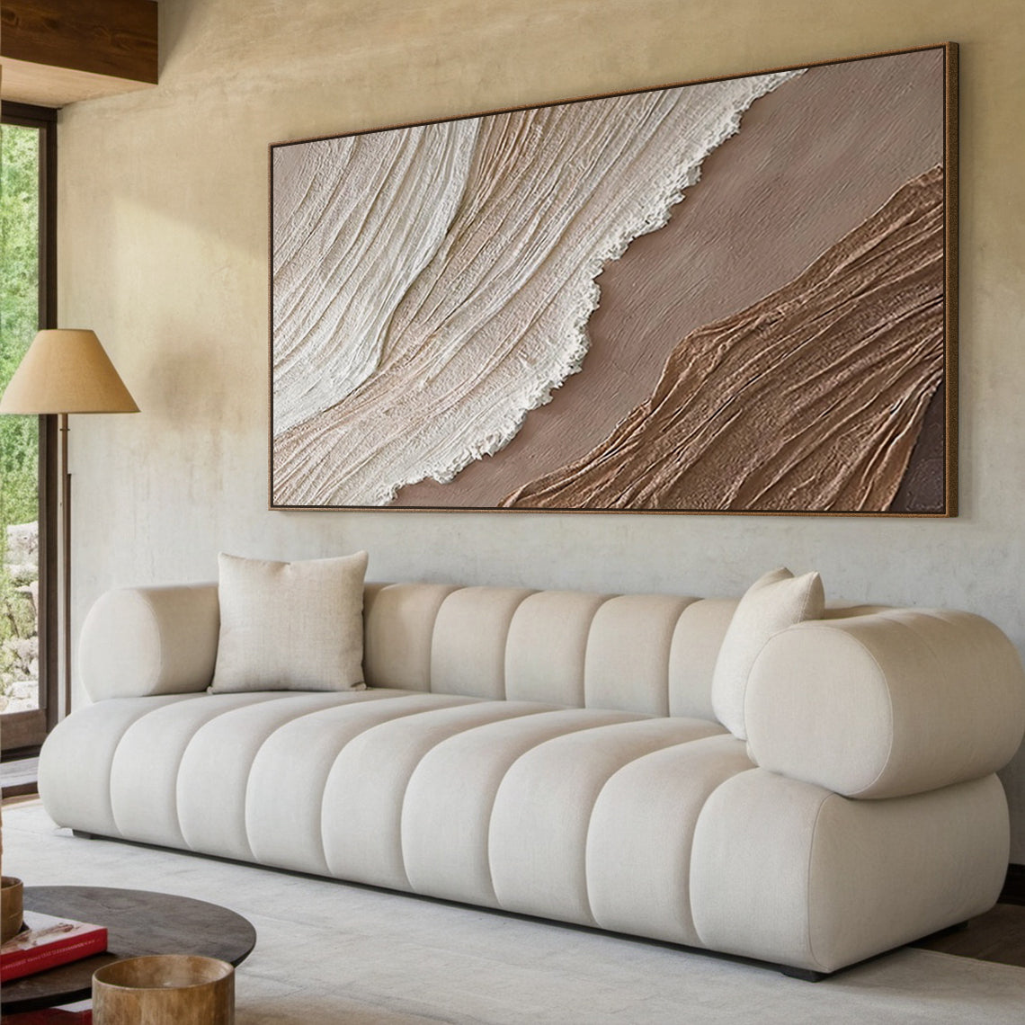 Abstract Textured Beige Landscape 3:4 #AT001
