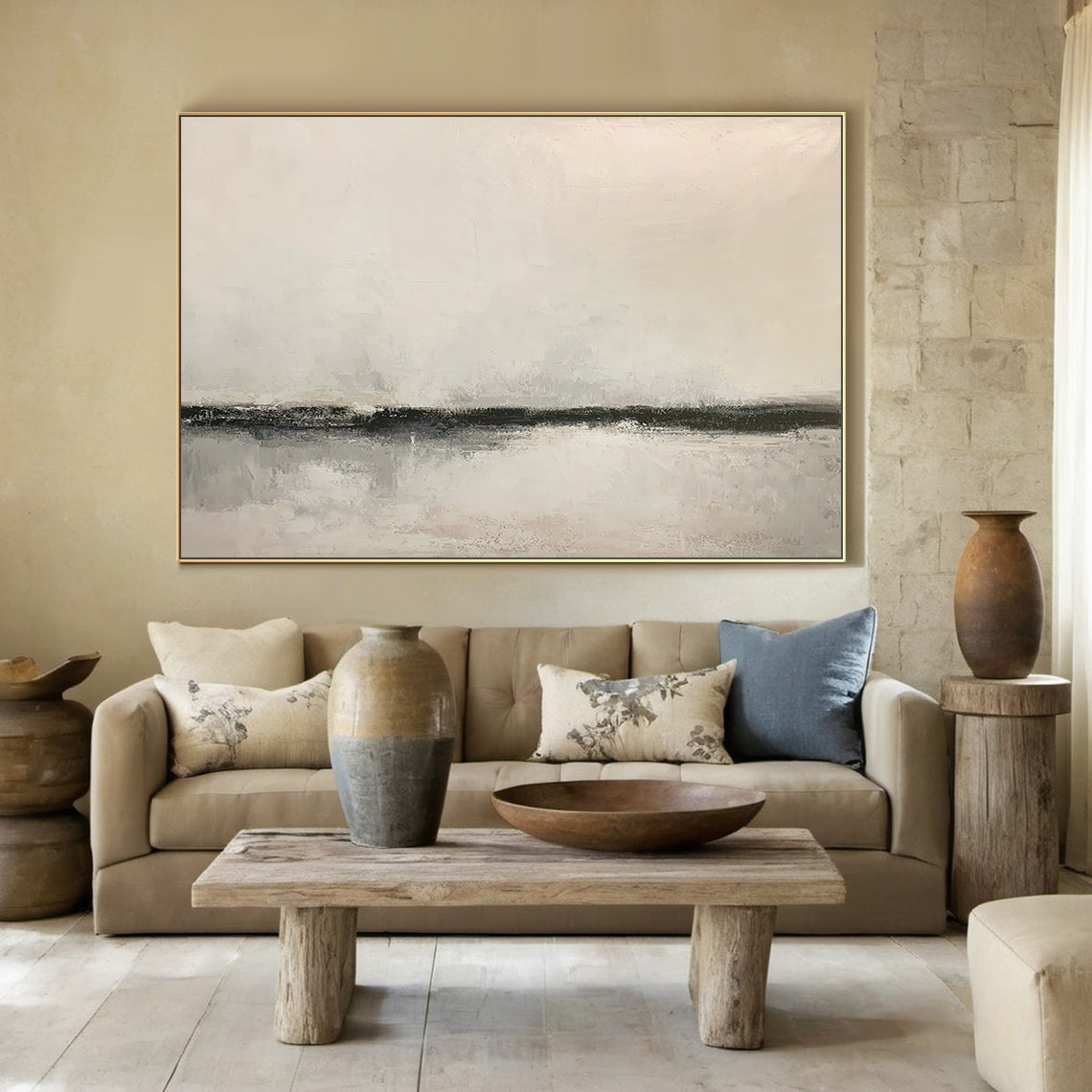 Black and White Impressionist Horizon 3:4 #BW004