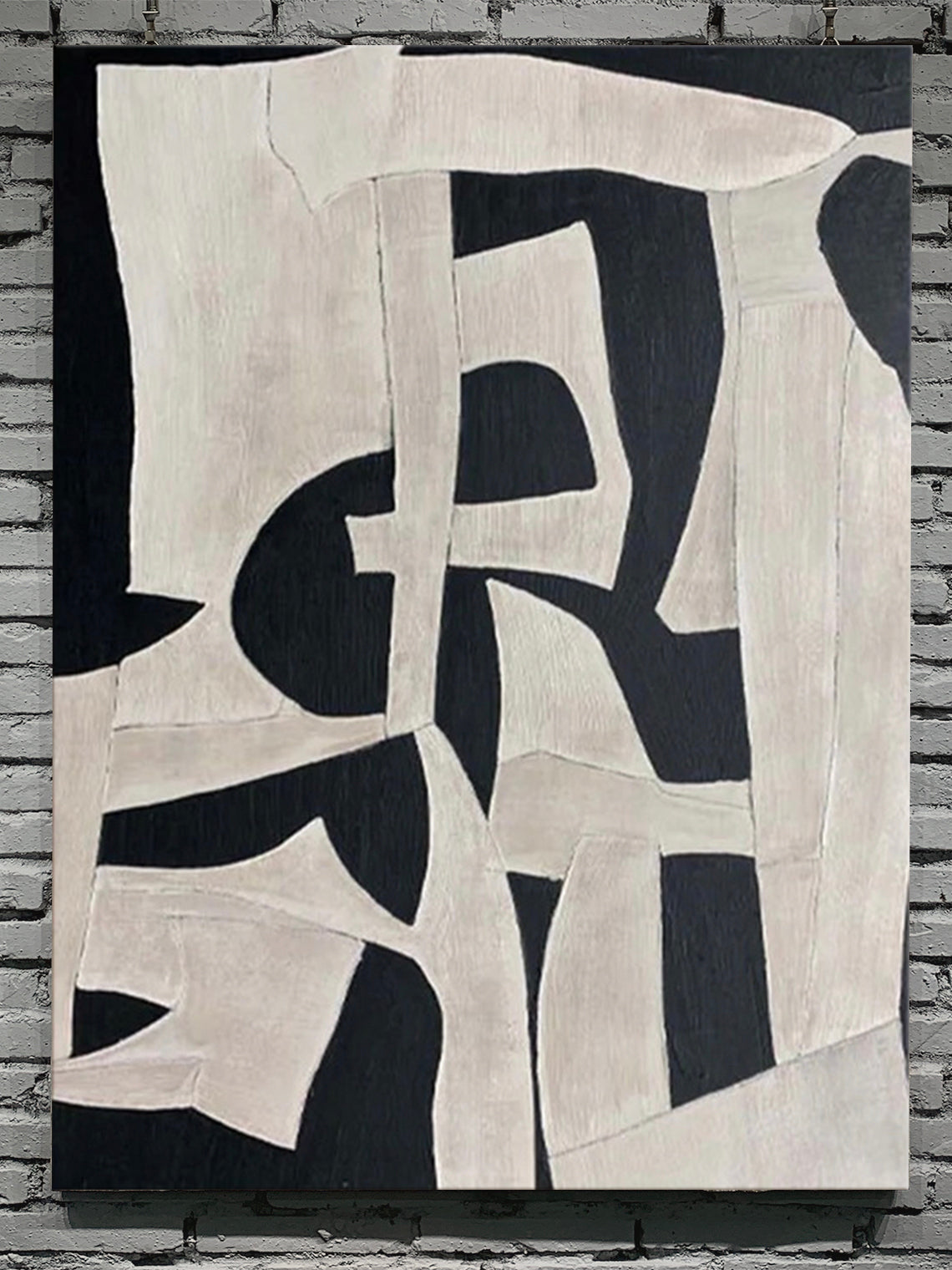 Abstract Black & White Mural 1:2 #BW001