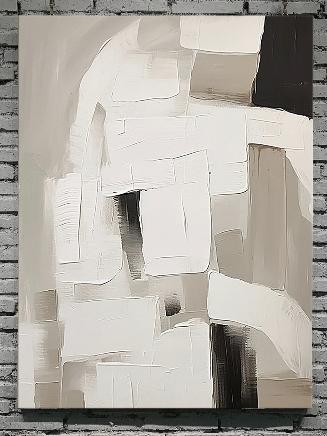 Abstract Black & White Mural 1:2 #BW002