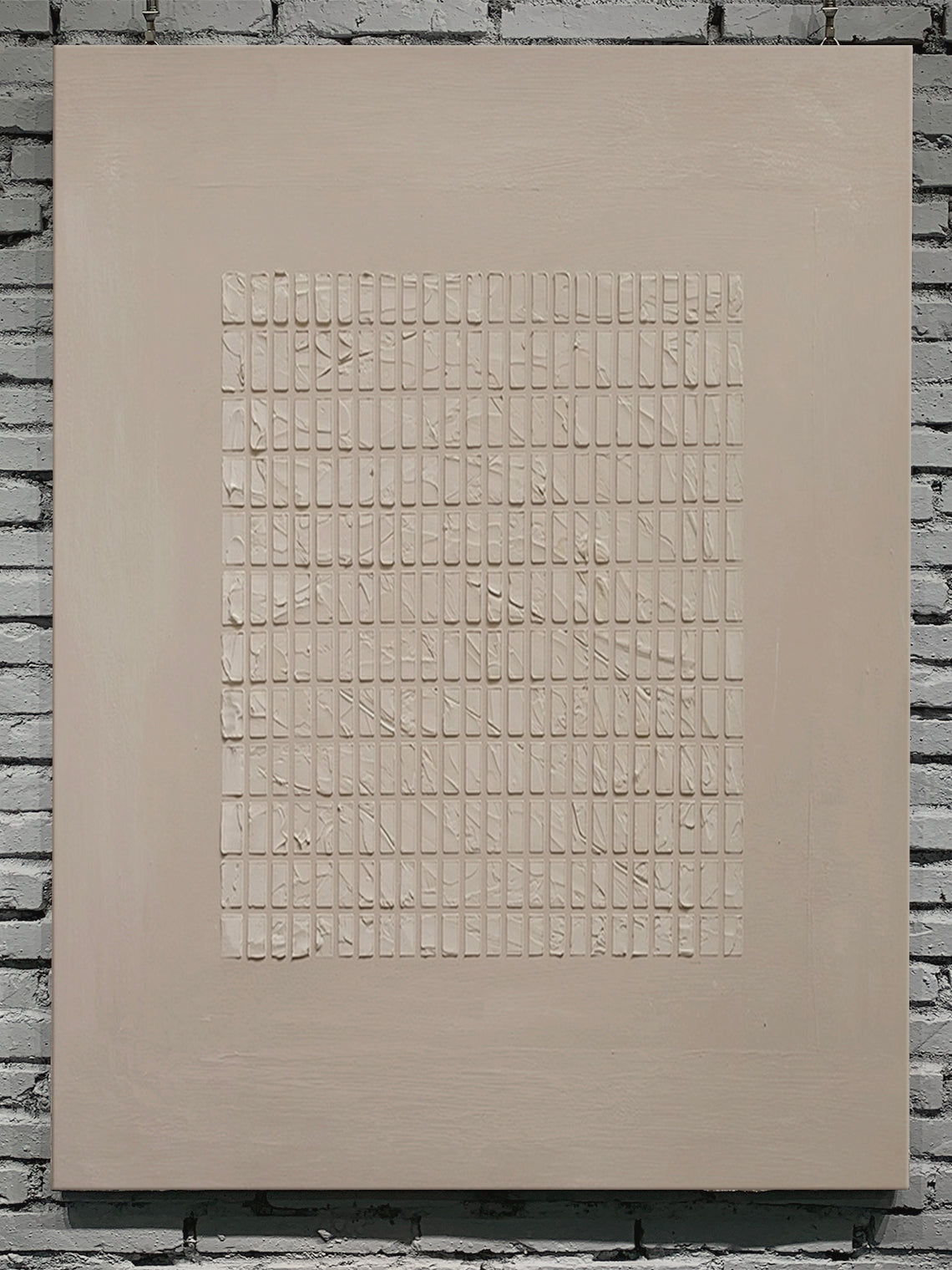 Beige Minimal Tiled Oil Painting 1:2 #BM002