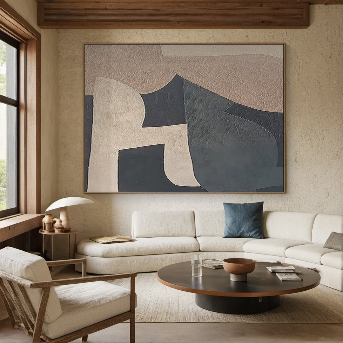 Geometric Abstract Textured Mural 1:2 #GA001