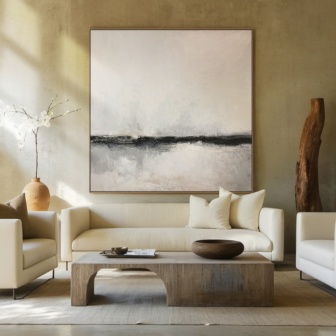 Black and White Impressionist Horizon 3:4 #BW004