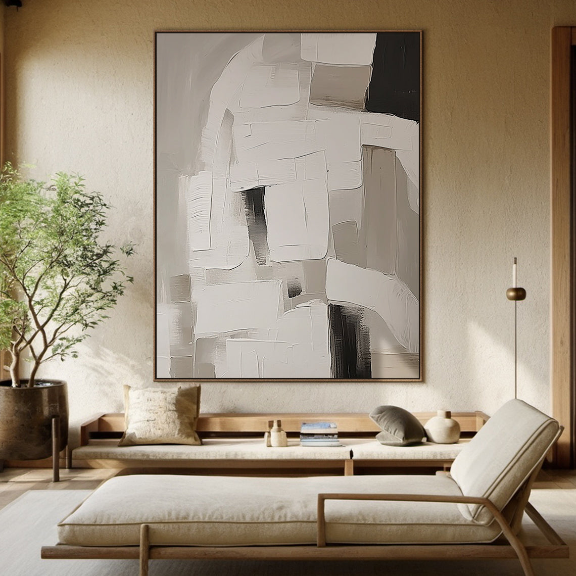 Abstract Black & White Mural 1:1 #BW002