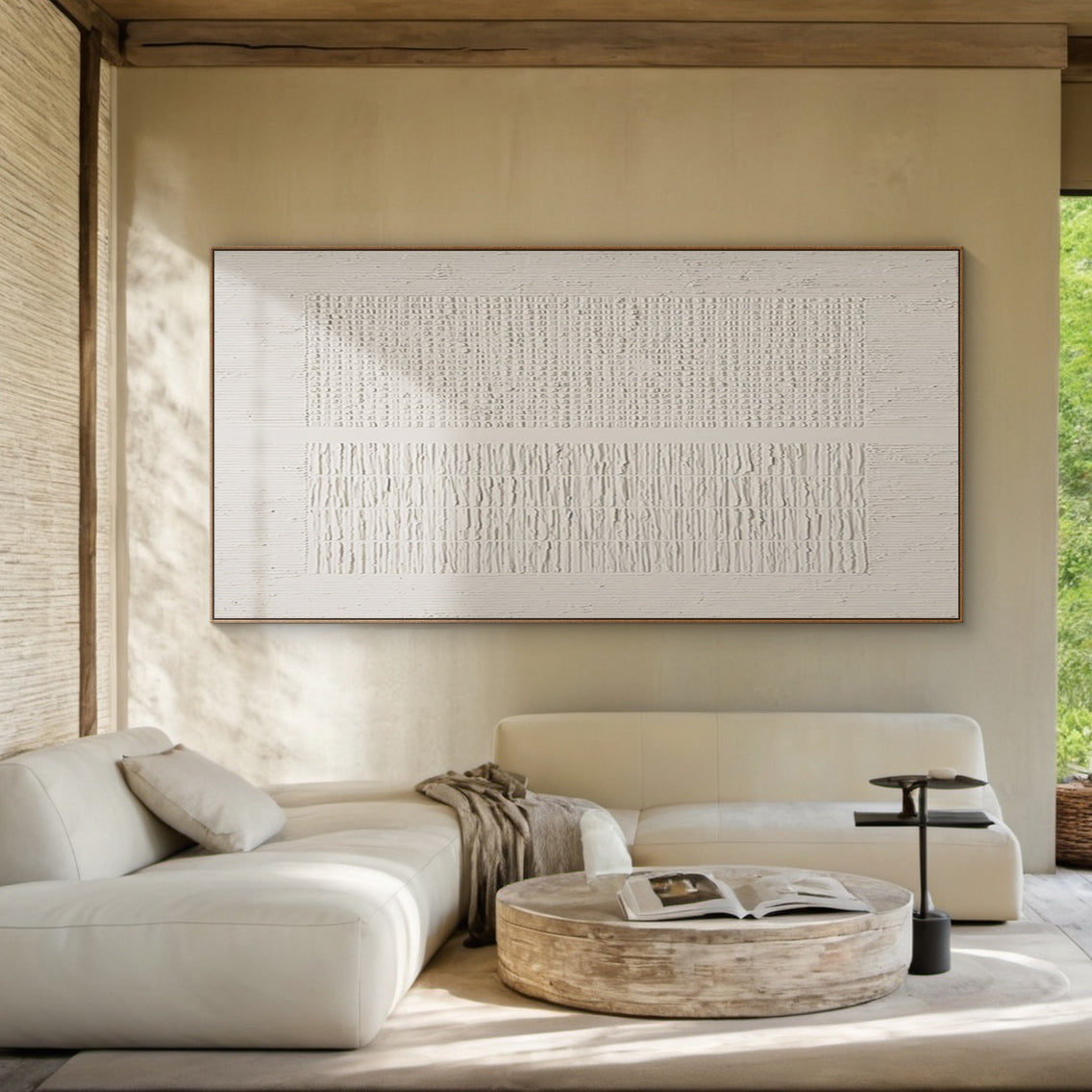 White Textured Tiles Mural 3:2 #WM001