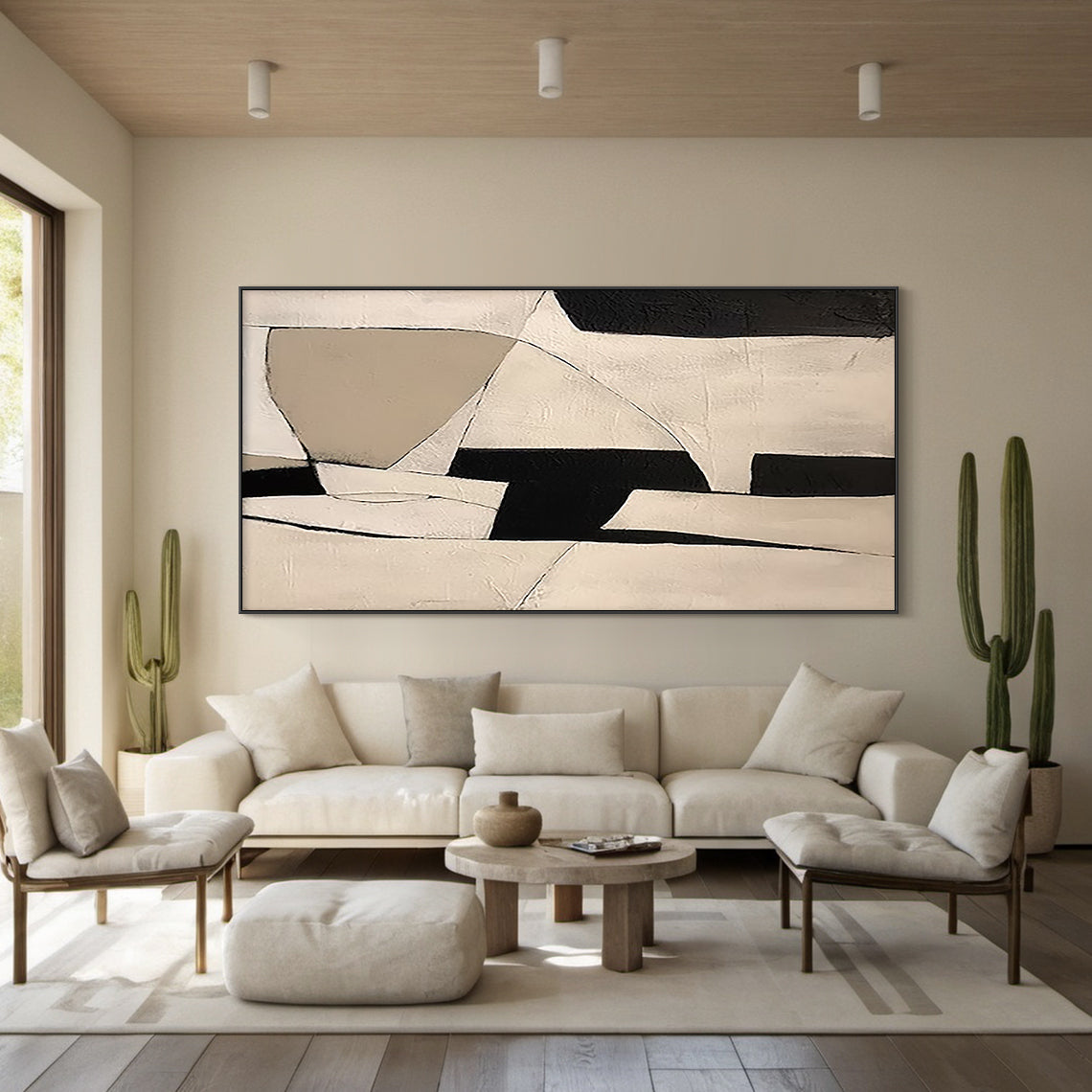 Abstract Black & White Streak 1:1 #GA002