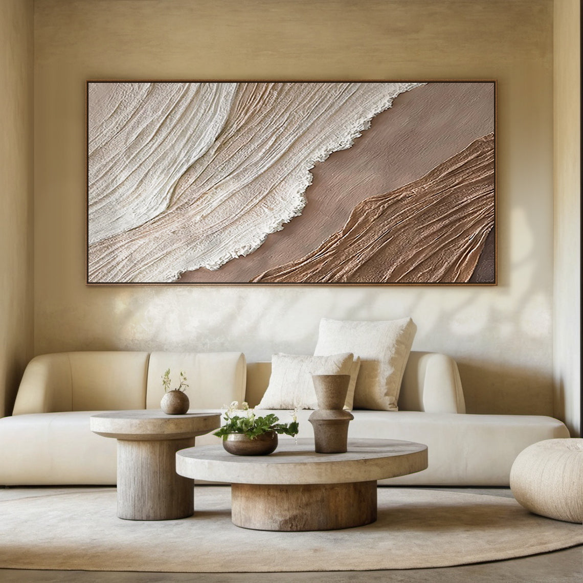Abstract Textured Beige Landscape 3:4 #AT001