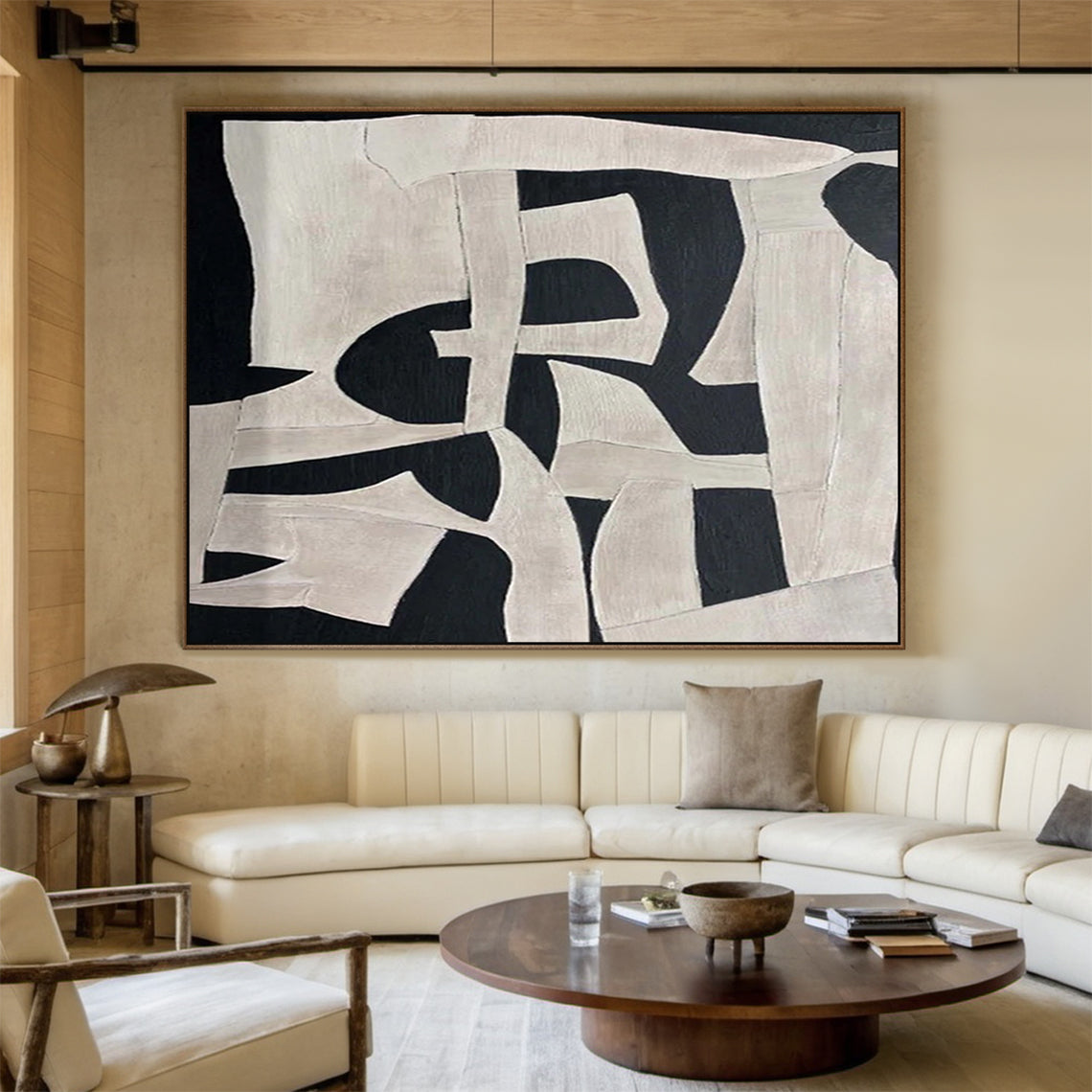 Abstract Black & White Mural 1:2 #BW001