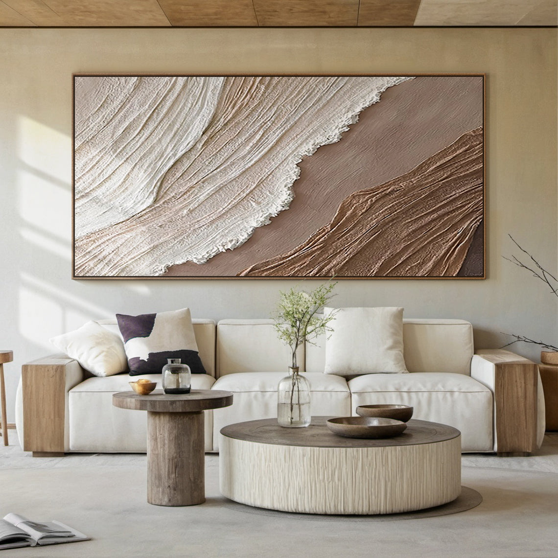 Abstract Textured Beige Landscape 3:4 #AT001