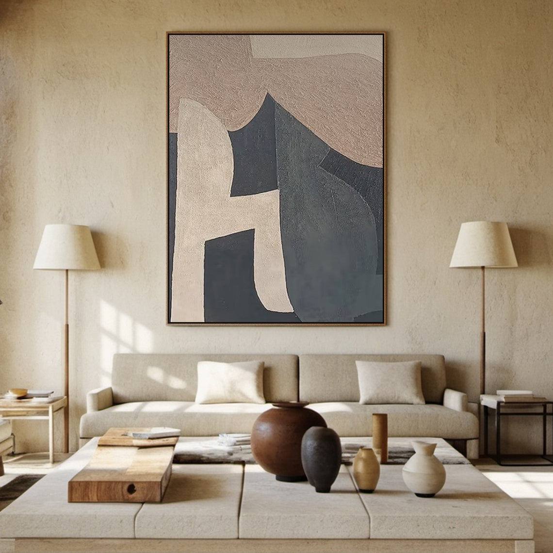 Geometric Abstract Textured Mural 1:2 #GA001