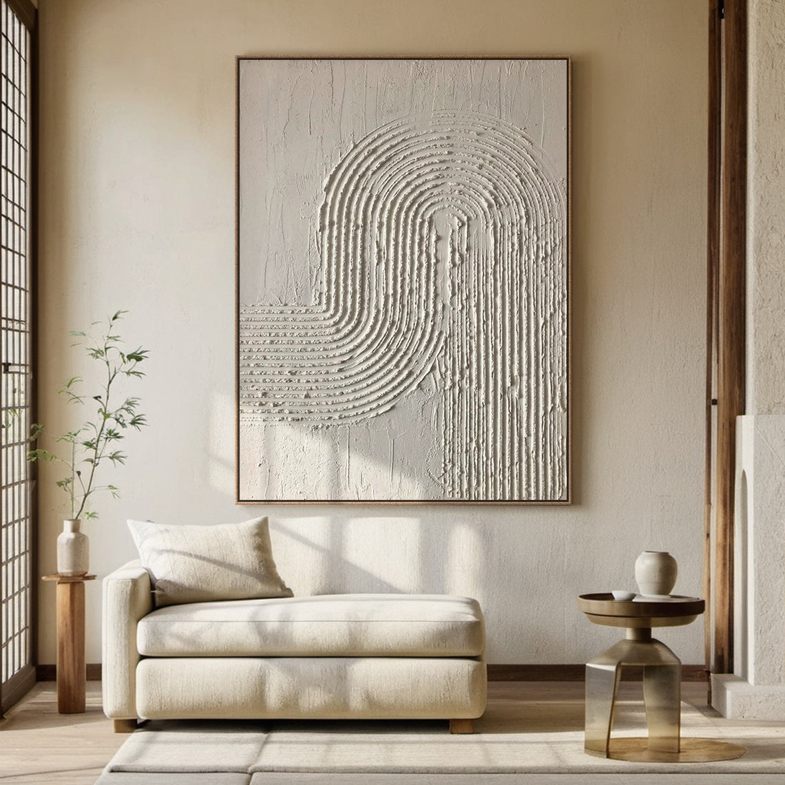 Beige Minimal Imprint Oil Painting 1:1 #BM004