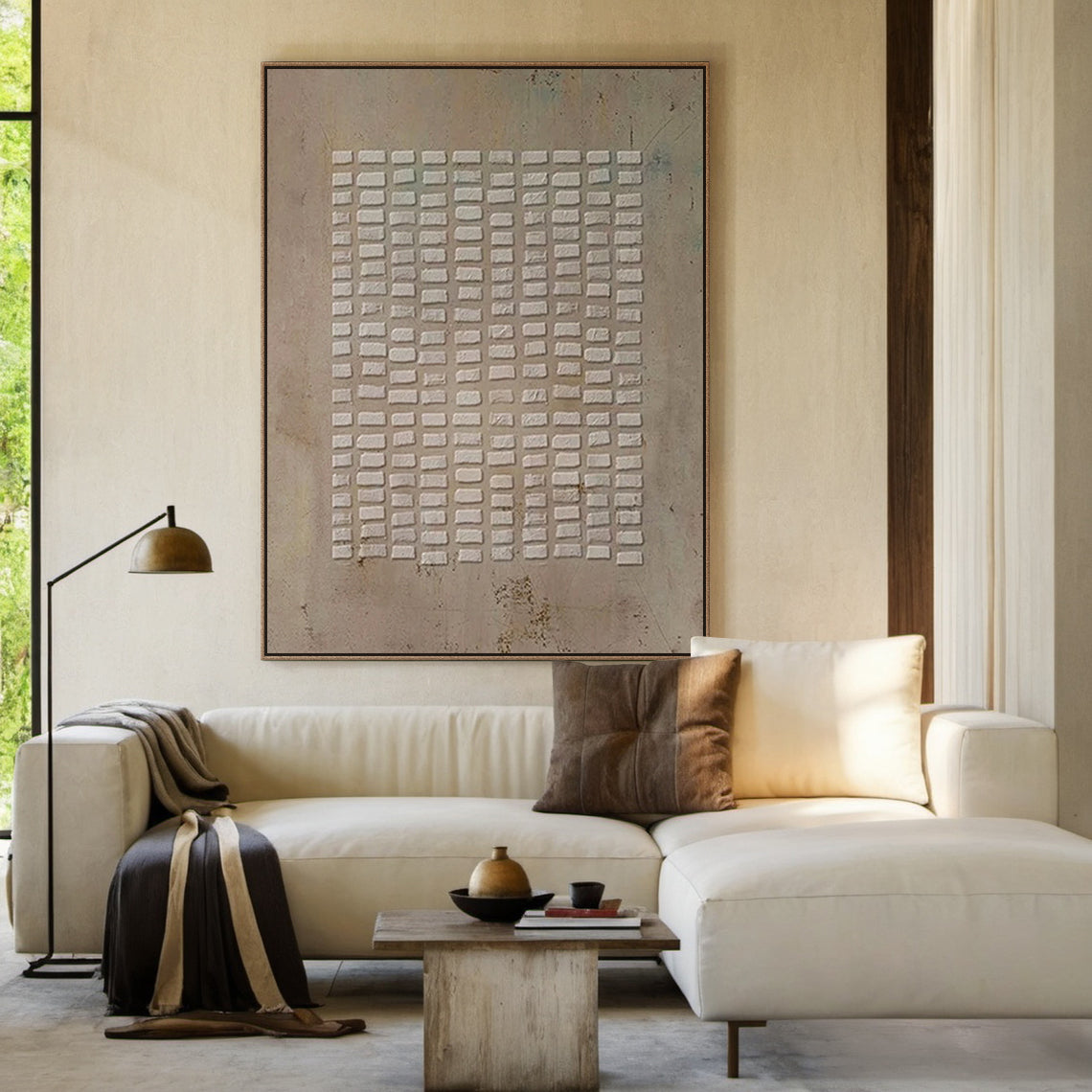 Beige Minimal Tiled Oil Painting 1:2 #BM003