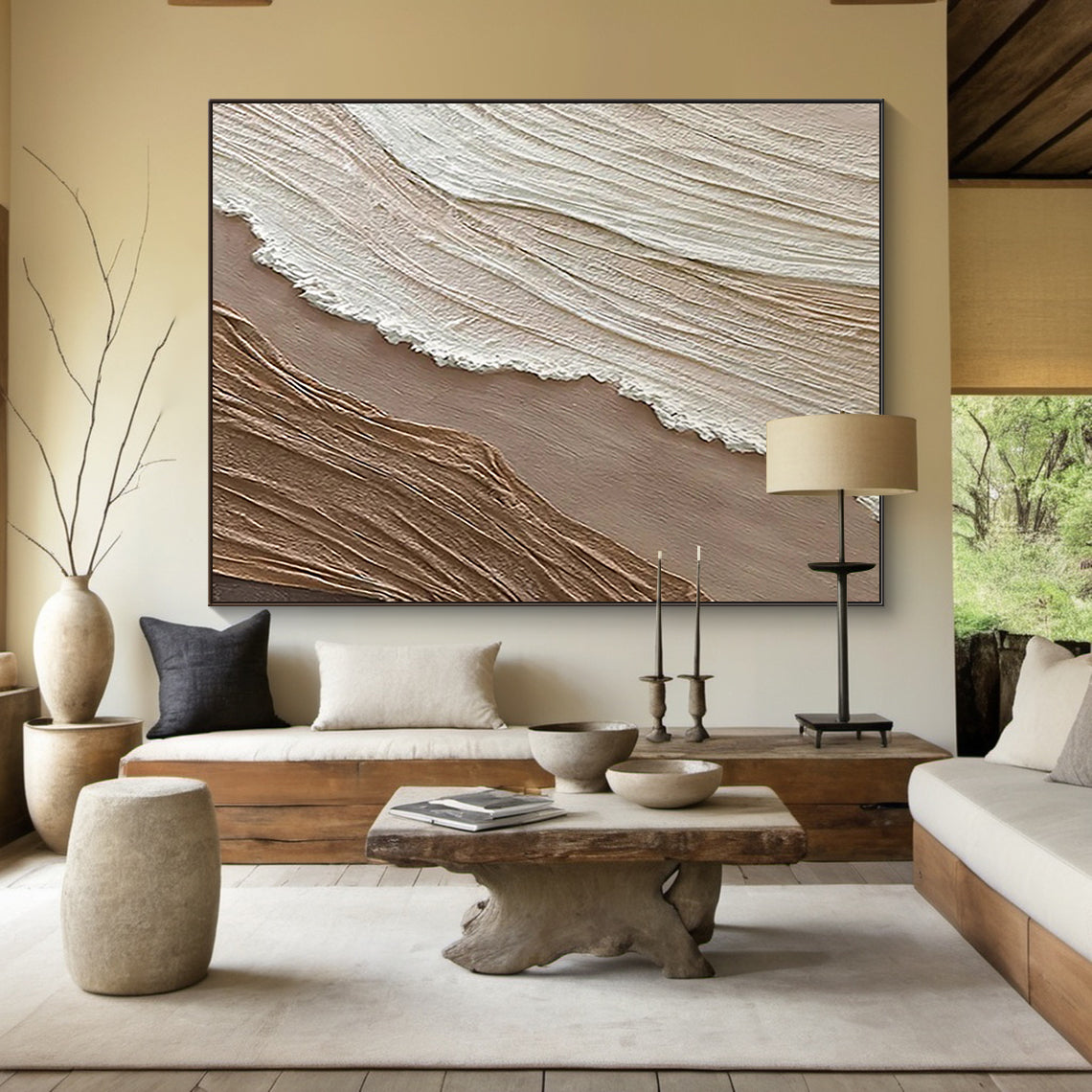 Abstract Textured Beige Landscape 1:1 #AT001